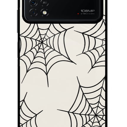 Spider Web Poco X4 Pro Glass Case