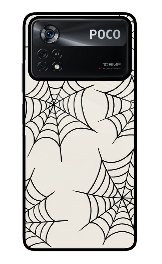 Spider Web Poco X4 Pro Glass Case
