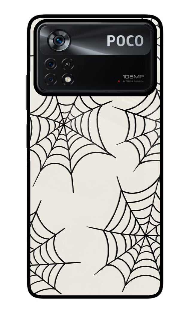 Spider Web Poco X4 Pro Glass Case