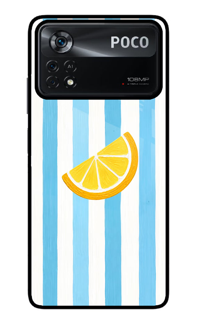 Summer Lemon Poco X4 Pro Glass Case