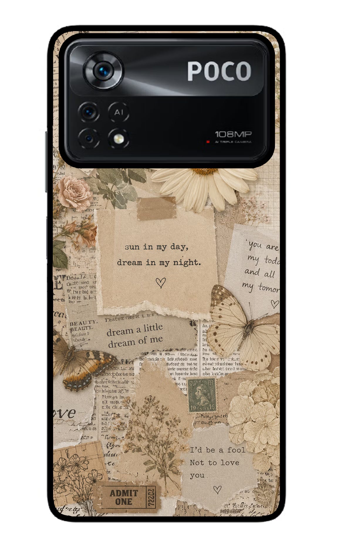 Vintage case Poco X4 Pro Glass Case