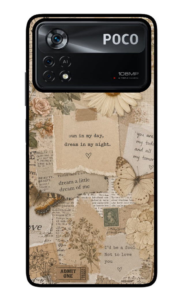 Vintage case Poco X4 Pro Glass Case