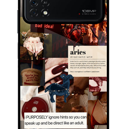 Zodiac Aries Poco X4 Pro Glass Case