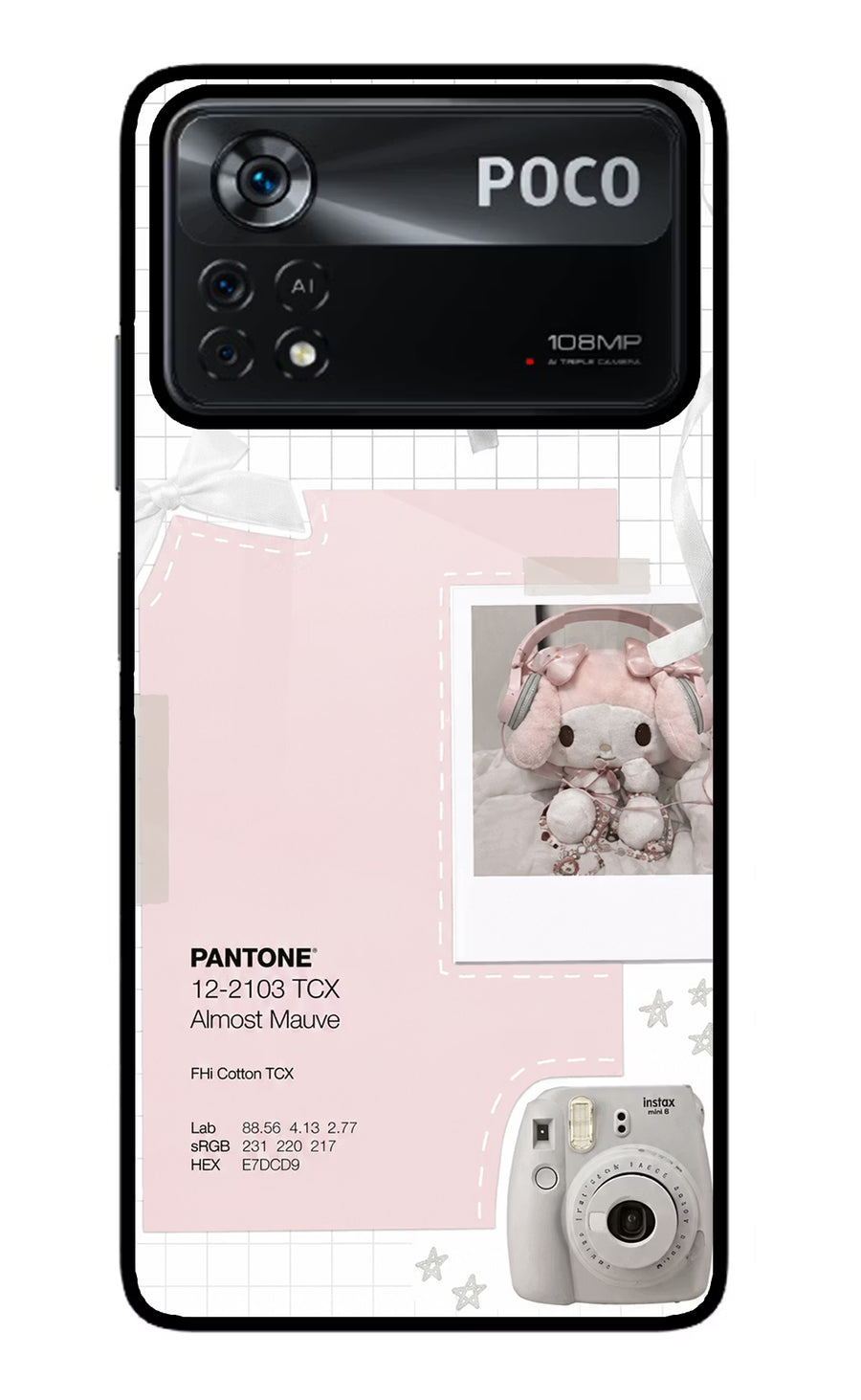 Pantone Asthetic Poco X4 Pro Back Cover, Glass case