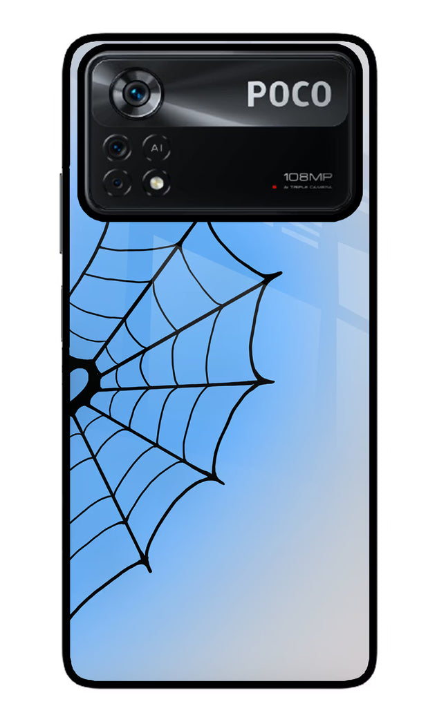 Blue Web Poco X4 Pro Glass Case
