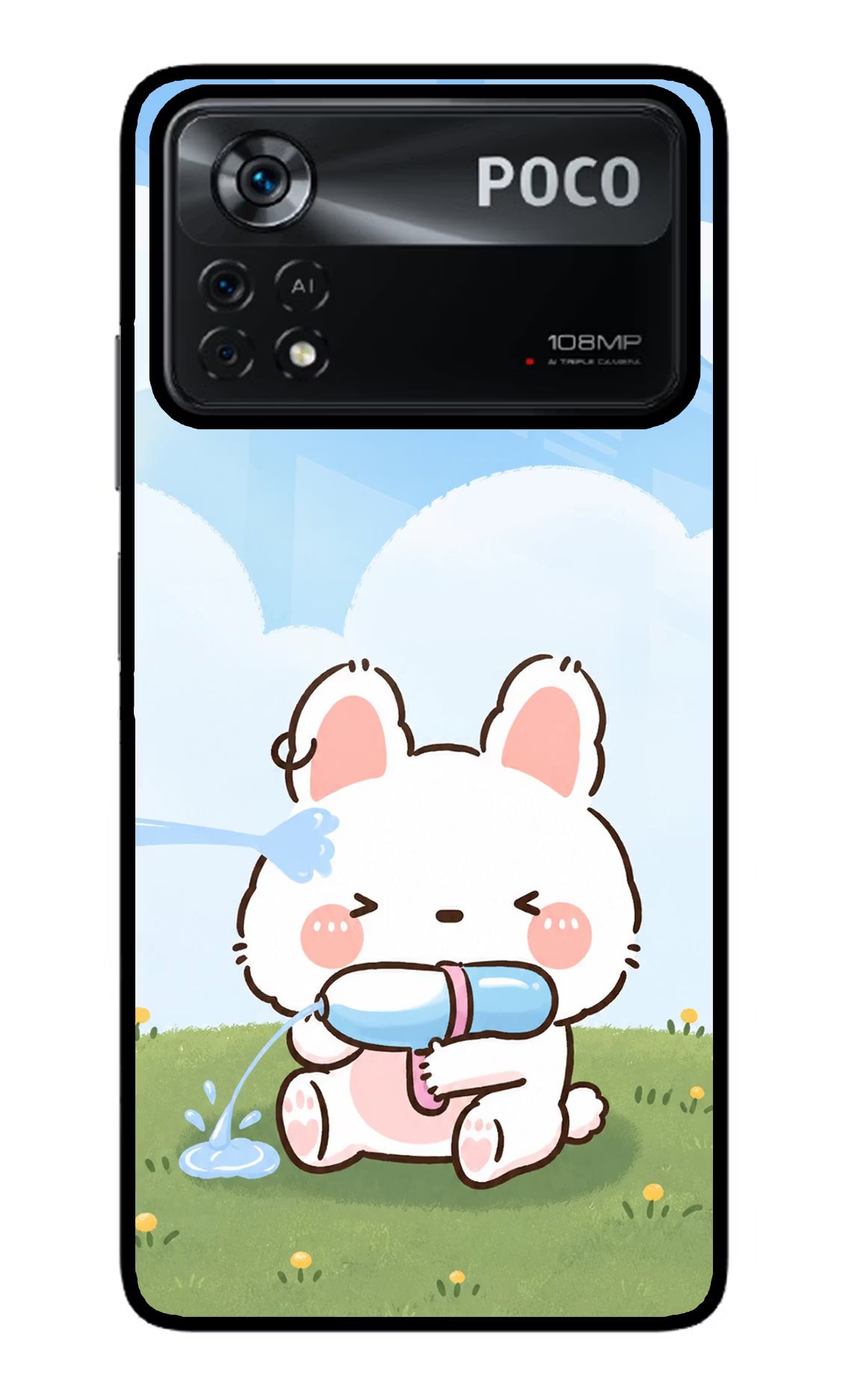 Bunny Treat Poco X4 Pro Glass Case
