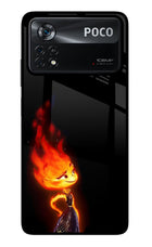 Ember Flame Poco X4 Pro Glass Case