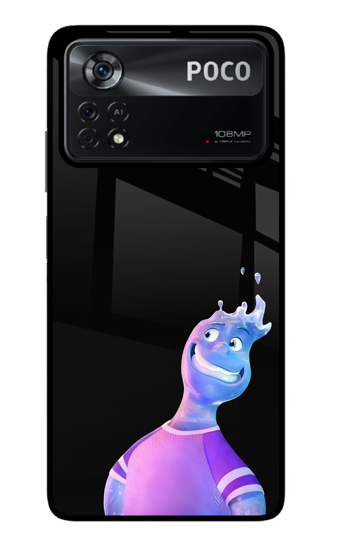 Wade Wave Poco X4 Pro Glass Case Back Cover by Casekaro