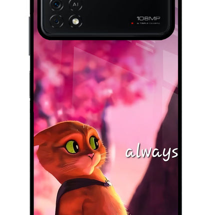 Always Cat Poco X4 Pro Glass Case