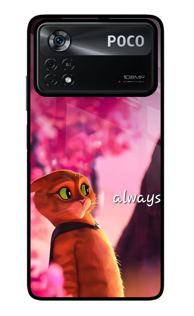 Always Cat Poco X4 Pro Glass Case