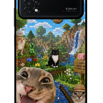 Minecraft Cat Chaos Poco X4 Pro Glass Case