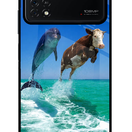 Dolphin vs Cow Poco X4 Pro Glass Case