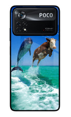 Dolphin vs Cow Poco X4 Pro Glass Case