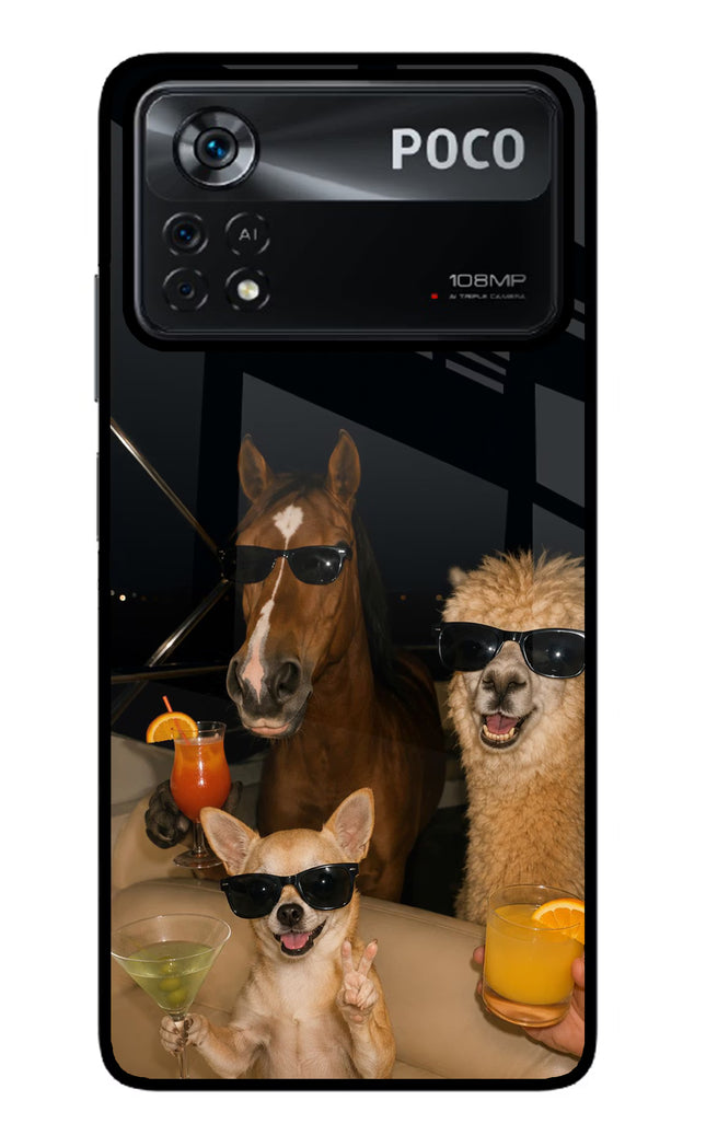 Party Squad Poco X4 Pro Glass Case