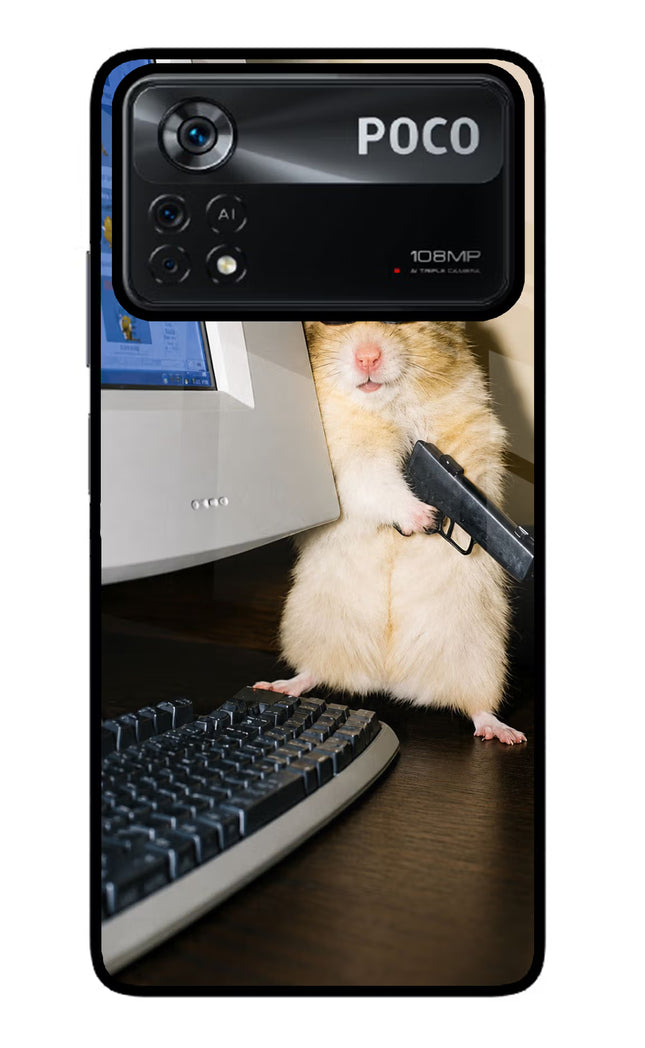 Hacker Hamster Poco X4 Pro Glass Case