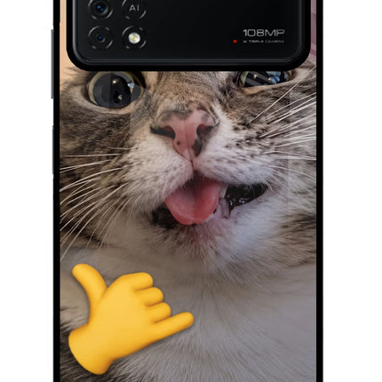 Silly Cat Call Poco X4 Pro Glass Case