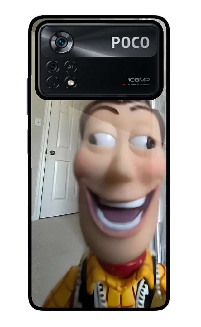 Side Eye Woody Poco X4 Pro Glass Case