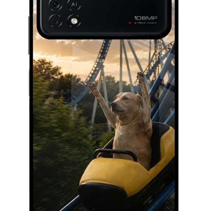 Rollercoaster Dog Poco X4 Pro Glass Case
