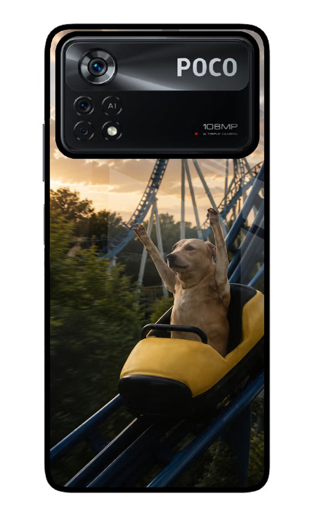 Rollercoaster Dog Poco X4 Pro Glass Case