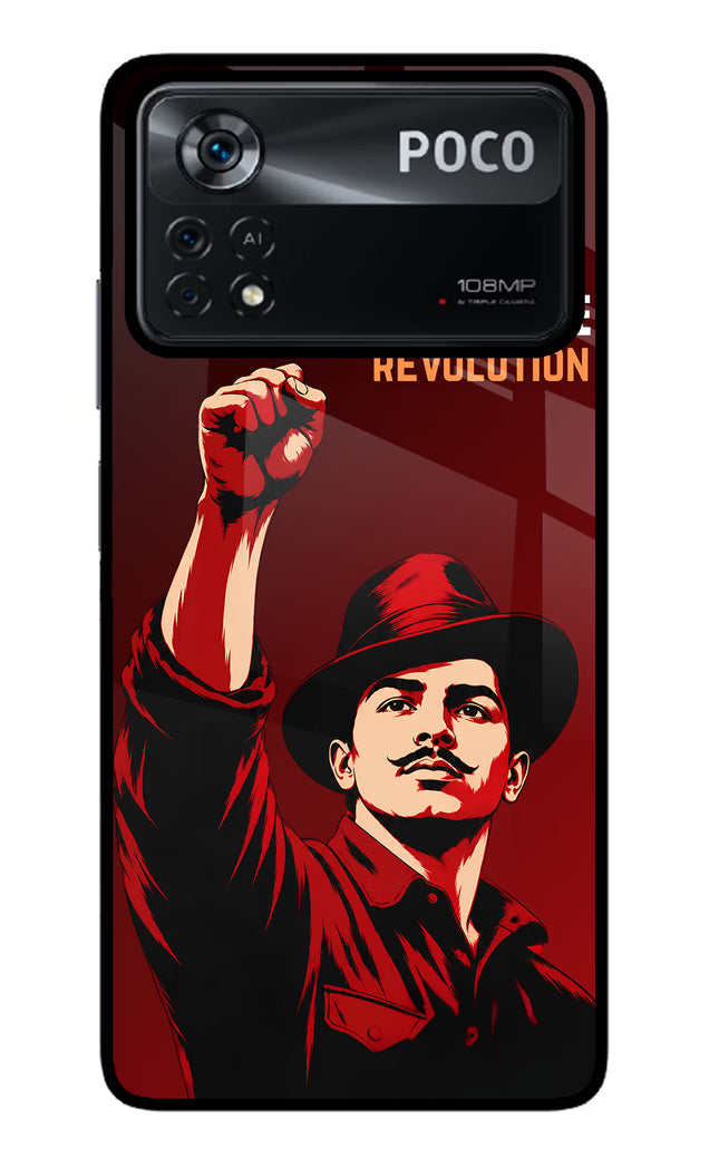 Bhagat Singh Revolution Poco X4 Pro Glass Case