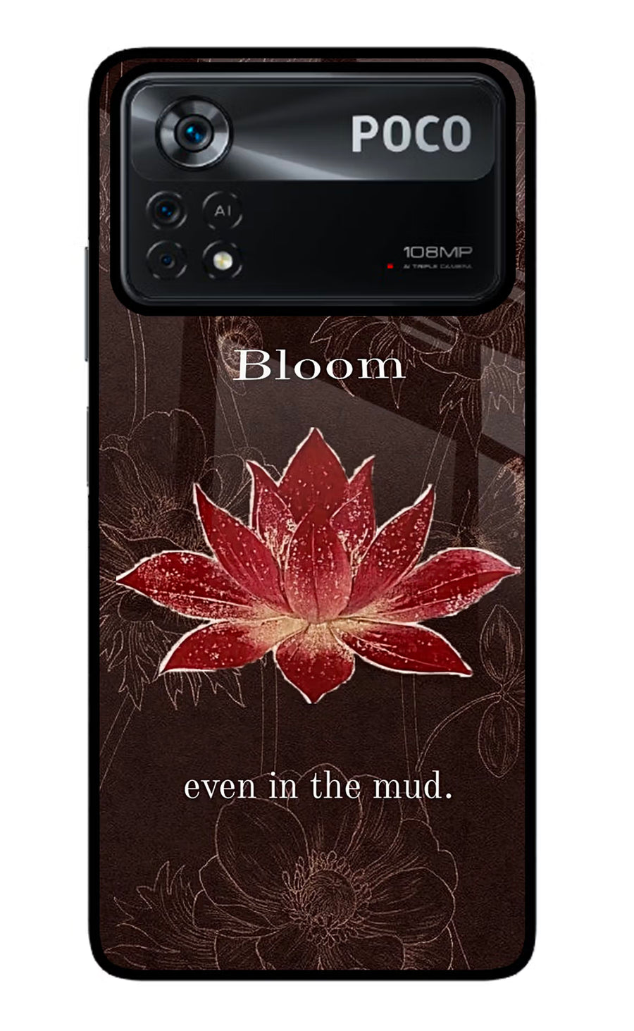 Bloom Poco X4 Pro Back Cover, Glass case