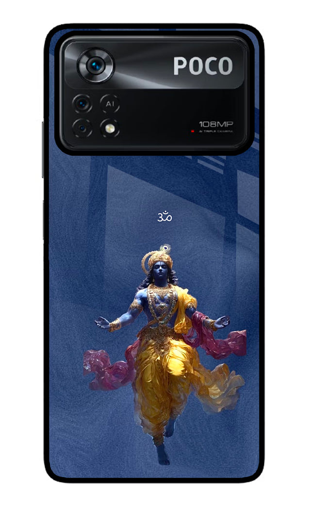 Cosmic Krishna Poco X4 Pro Glass Case