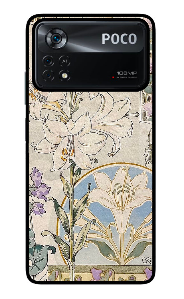 White Lily Poco X4 Pro Glass Case