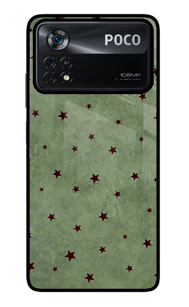 Green Stars Poco X4 Pro Glass Case