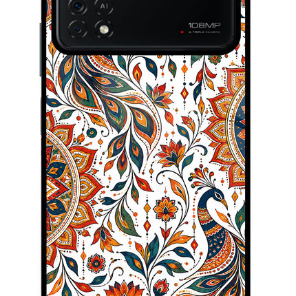White Mayura Poco X4 Pro Glass Case