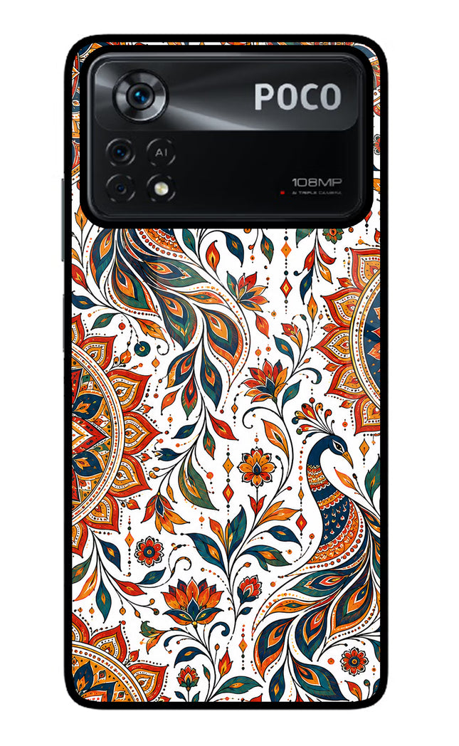White Mayura Poco X4 Pro Glass Case