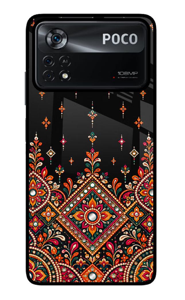 Noir Mehfil Poco X4 Pro Glass Case