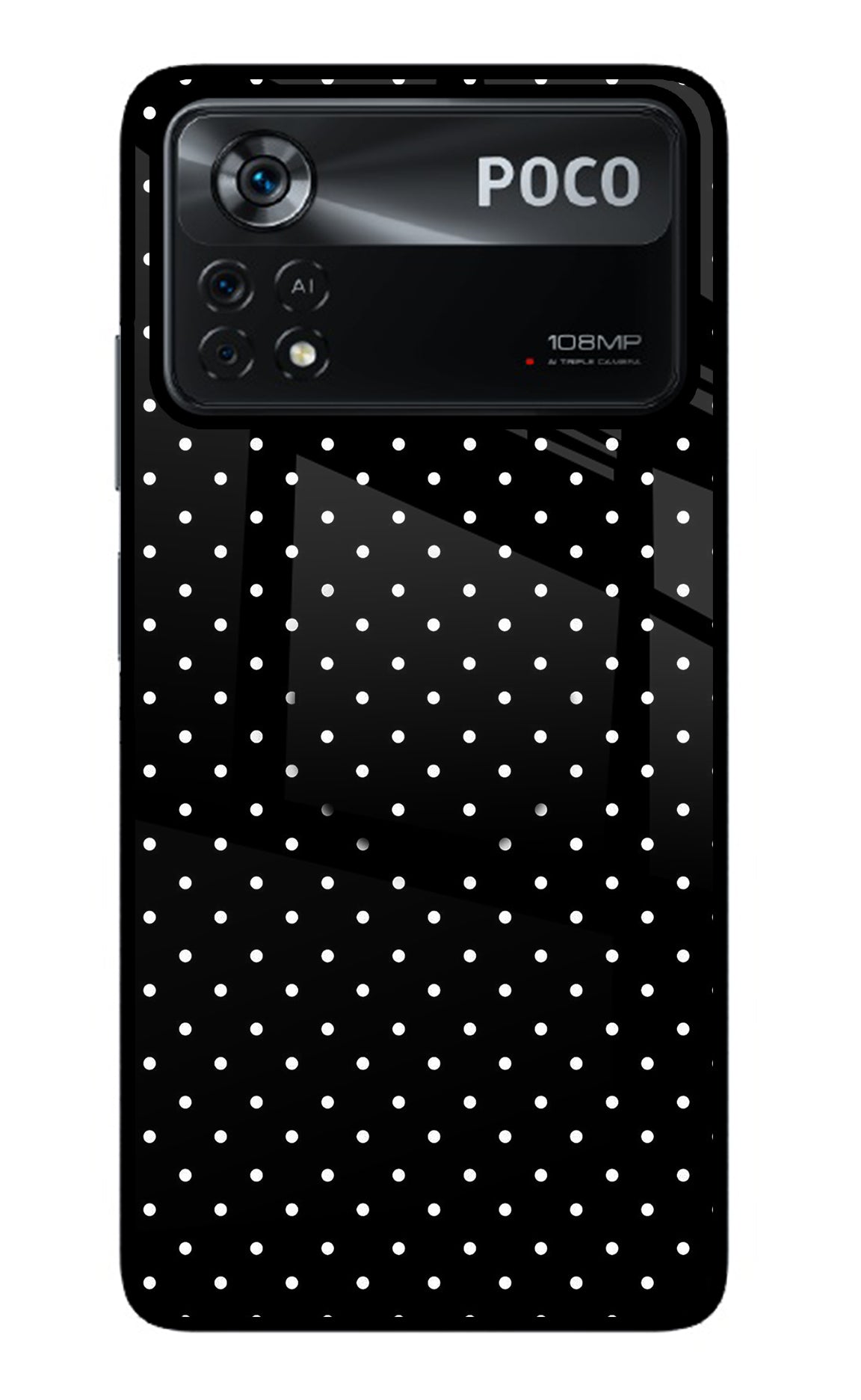 White Dots Poco X4 Pro Glass Case