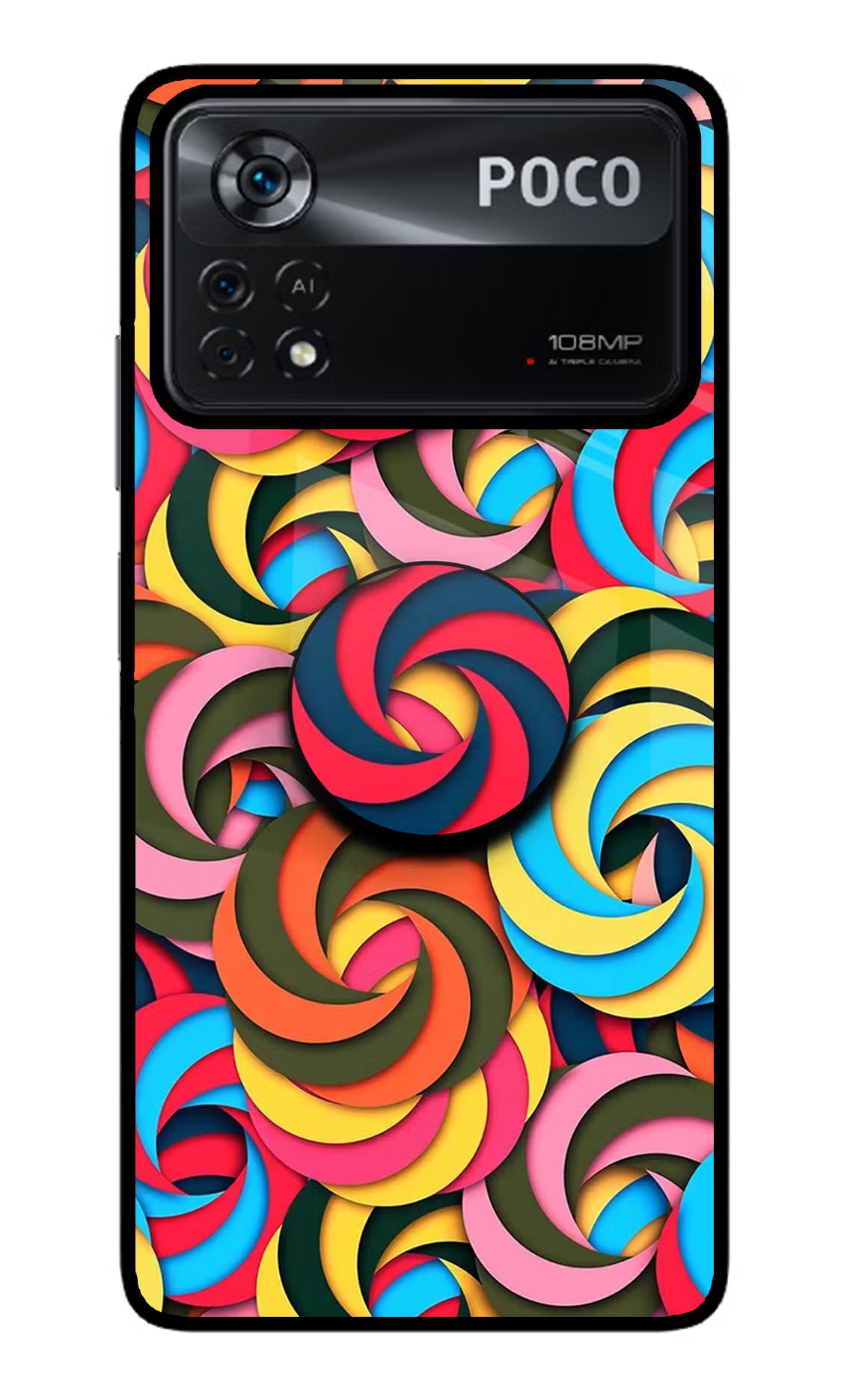 Spiral Pattern Poco X4 Pro Pop Case by Casekaro
