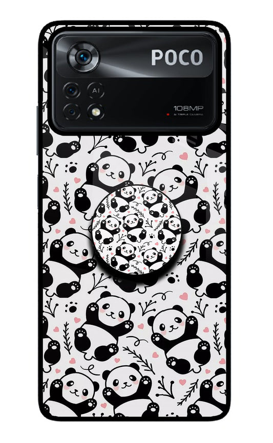 Cute Panda Poco X4 Pro Glass Case