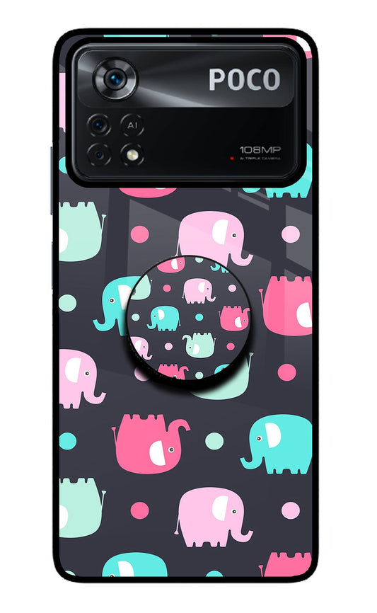 Baby Elephants Poco X4 Pro Glass Case