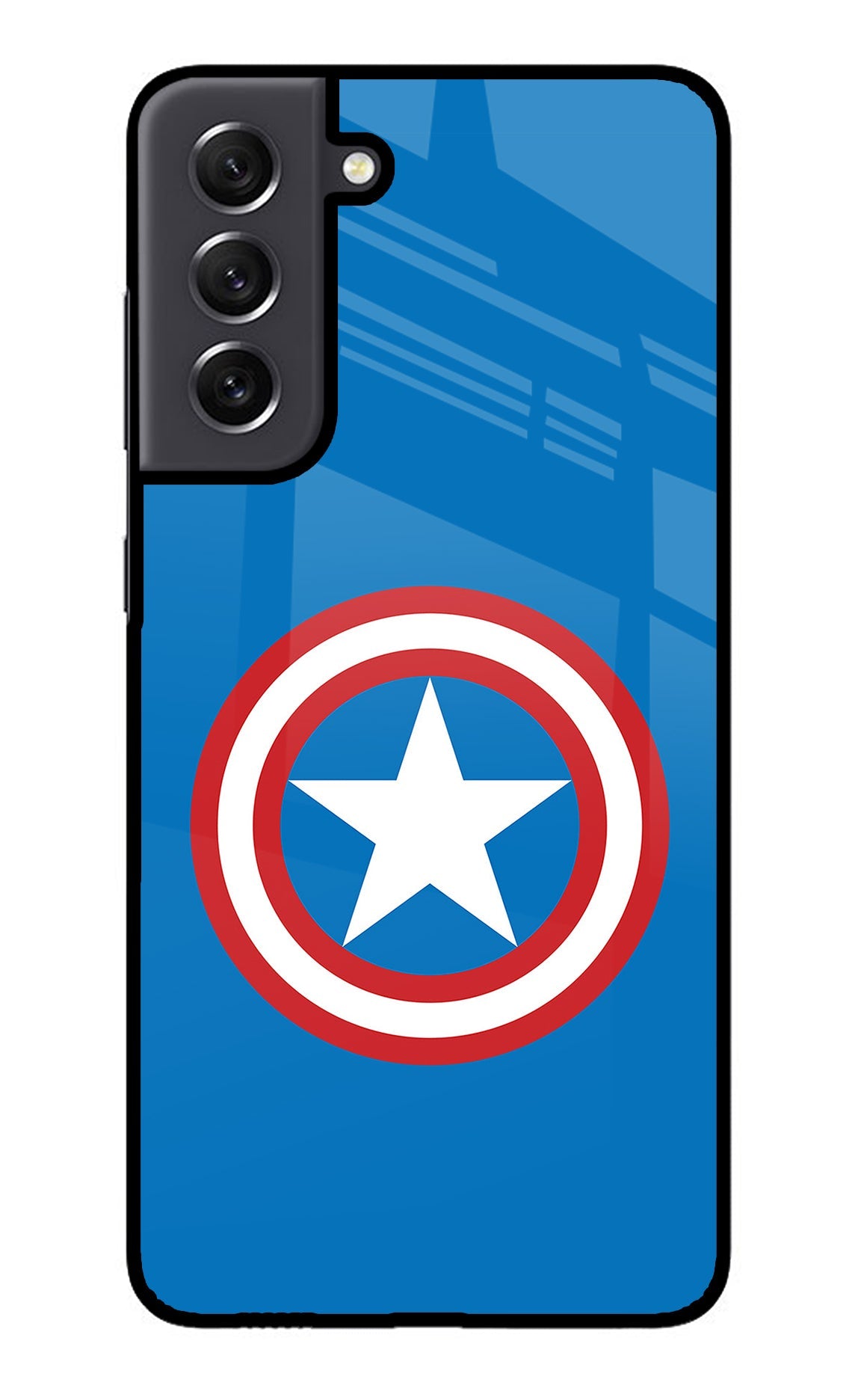 Captain America Logo Samsung S21 FE 5G Glass Case