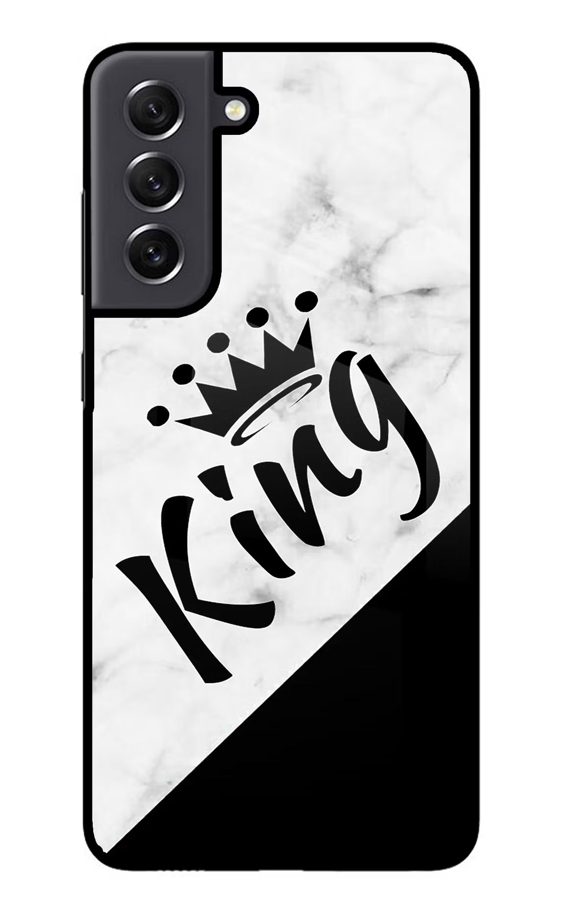 King Samsung S21 FE 5G Glass Case Back Cover by Casekaro