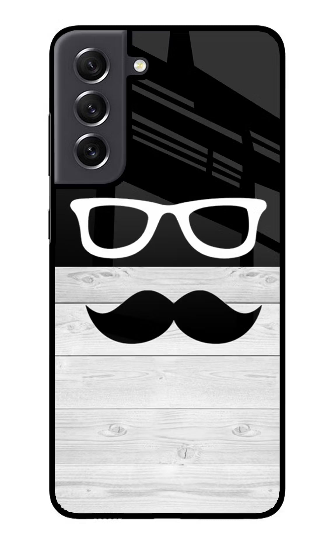 Mustache Samsung S21 FE 5G Glass Case Back Cover by Casekaro