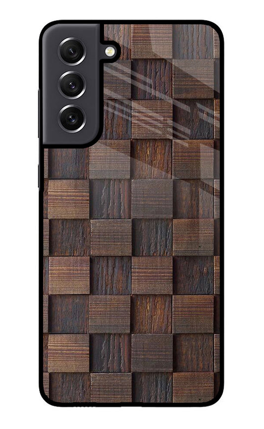 Wooden Cube Design Samsung S21 FE 5G Glass Case