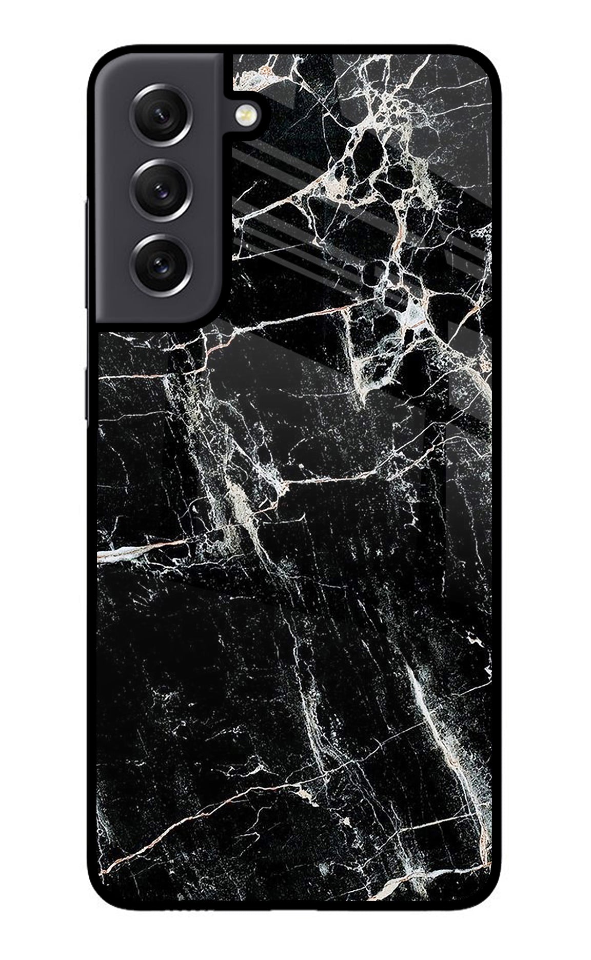 Black Marble Texture Samsung S21 FE 5G Glass Case