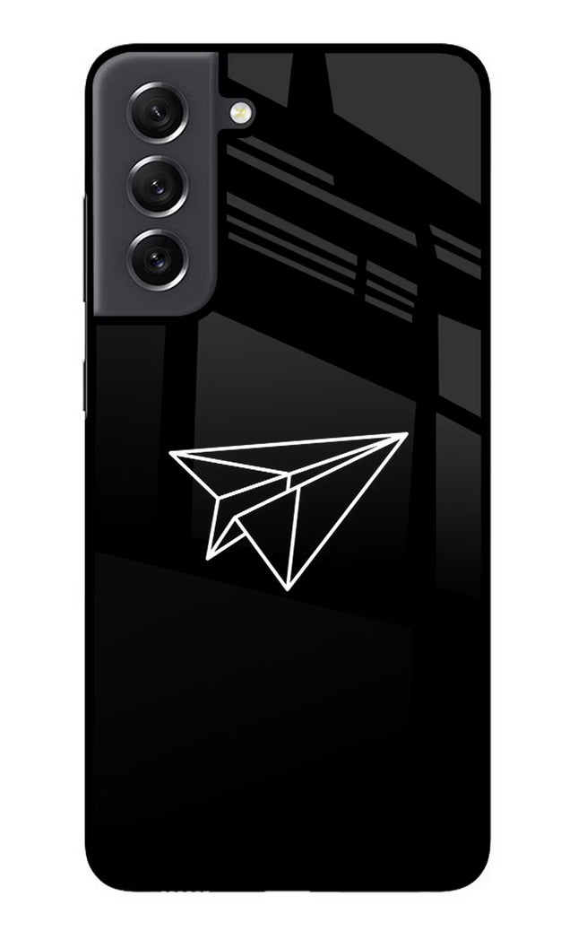 Paper Plane White Samsung S21 FE 5G Glass Case