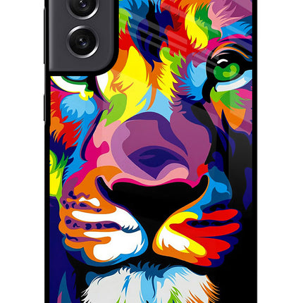 Lion Samsung S21 FE 5G Glass Case Back Cover by Casekaro