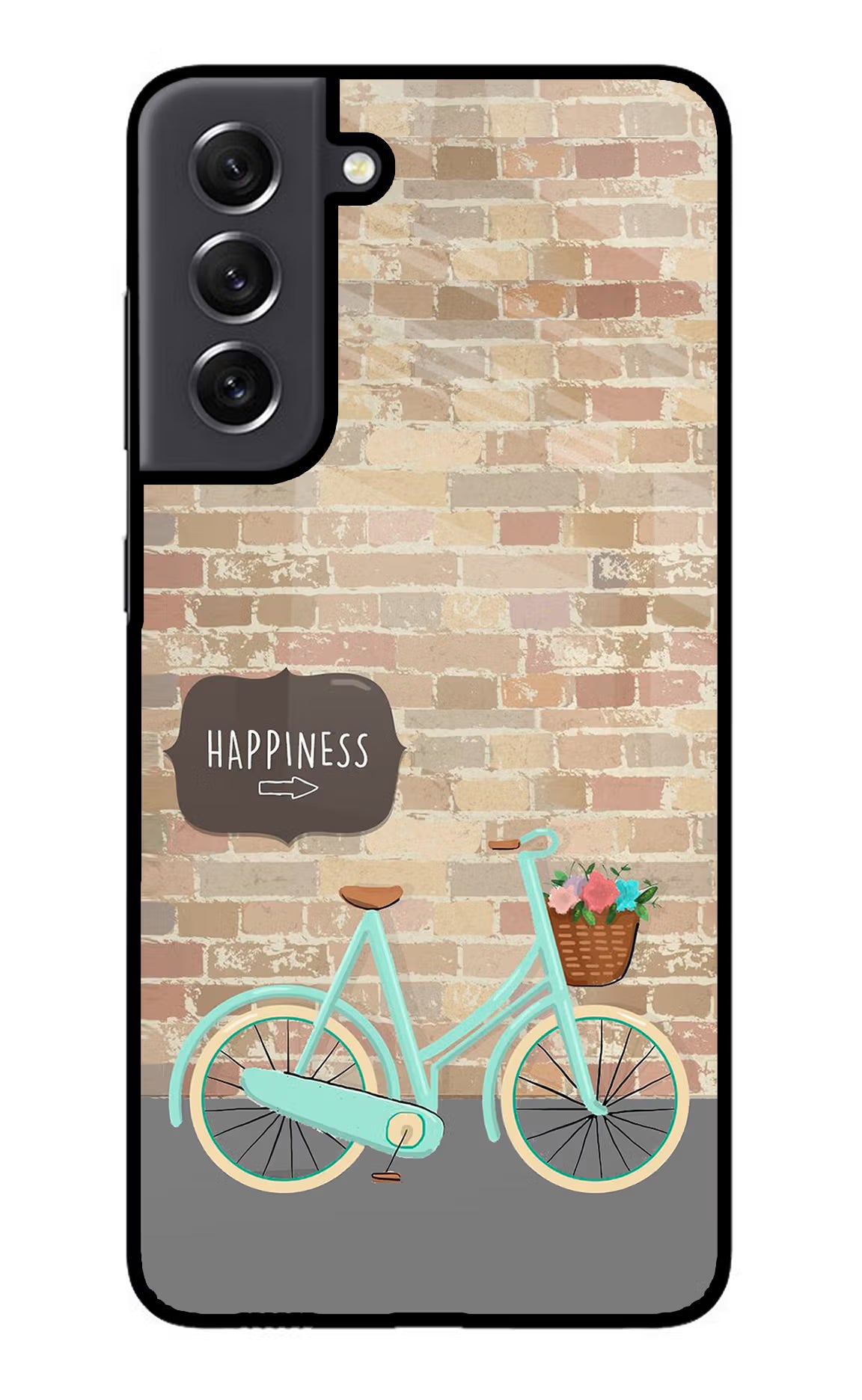 Happiness Artwork Samsung S21 FE 5G Glass Case Back Cover by Casekaro
