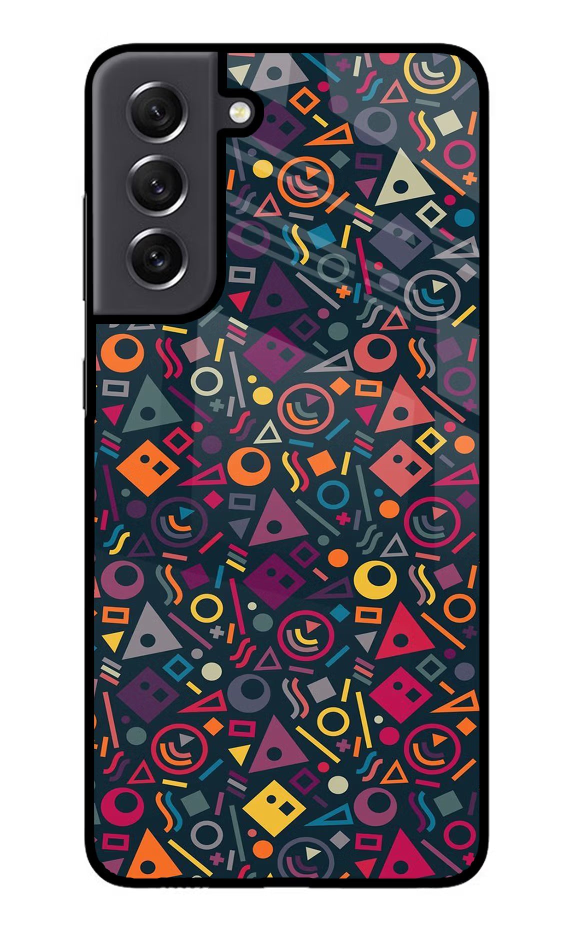 Geometric Abstract Samsung S21 FE 5G Glass Case Back Cover by Casekaro