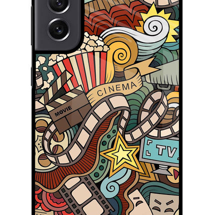 Cinema Abstract Samsung S21 FE 5G Glass Case Back Cover by Casekaro