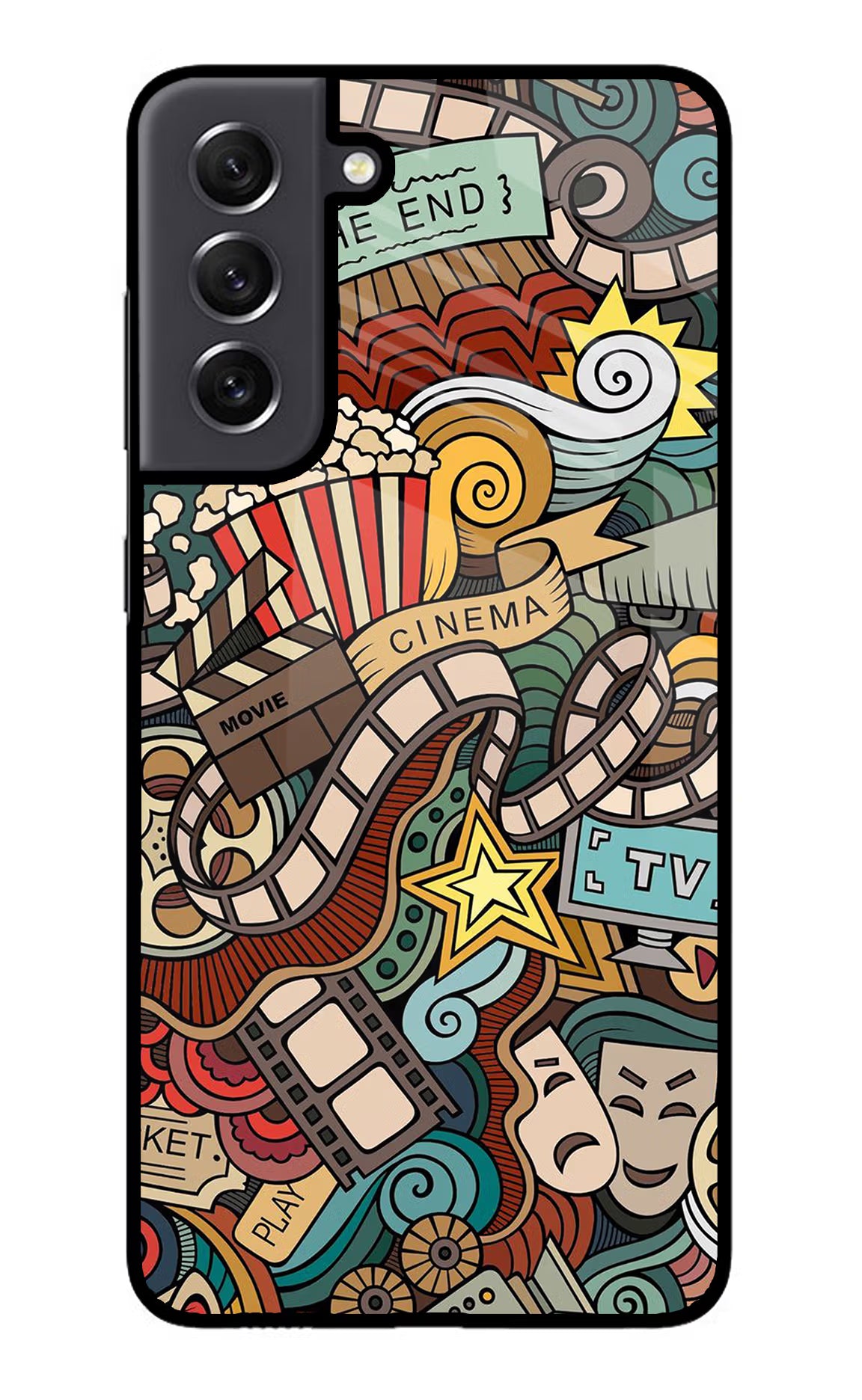 Cinema Abstract Samsung S21 FE 5G Glass Case Back Cover by Casekaro