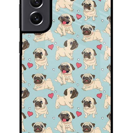 Pug Dog Samsung S21 FE 5G Glass Case Back Cover by Casekaro