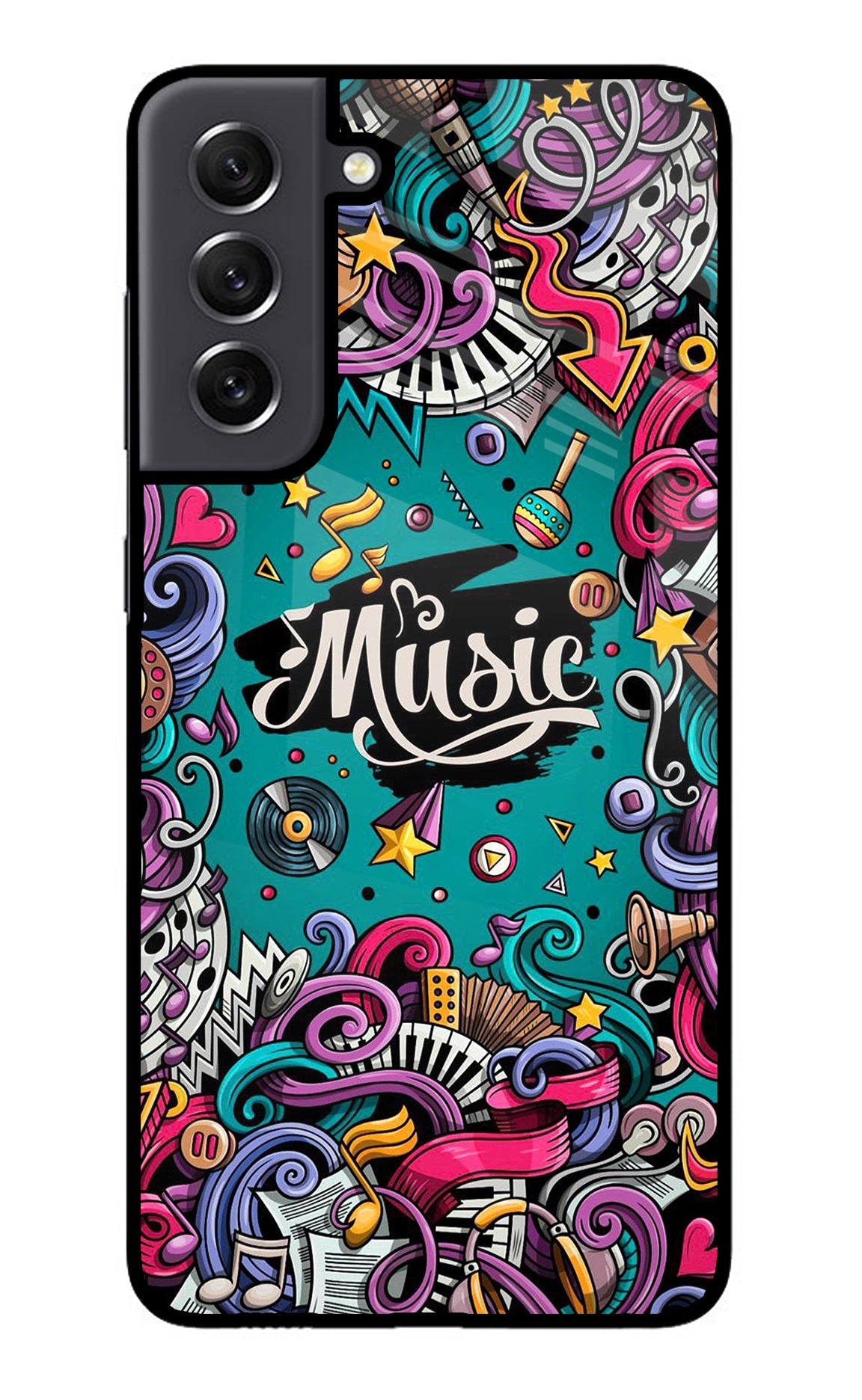 Music Graffiti Samsung S21 FE 5G Glass Case