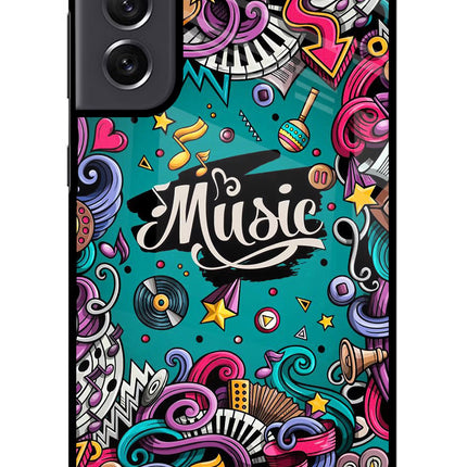 Music Graffiti Samsung S21 FE 5G Glass Case