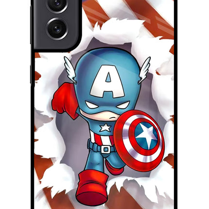 Captain America Samsung S21 FE 5G Glass Case